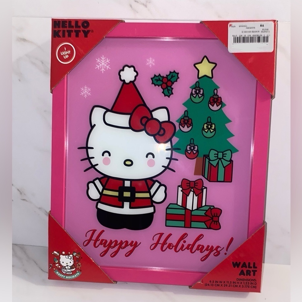 Hello Kitty Christmas light up picture wall art.